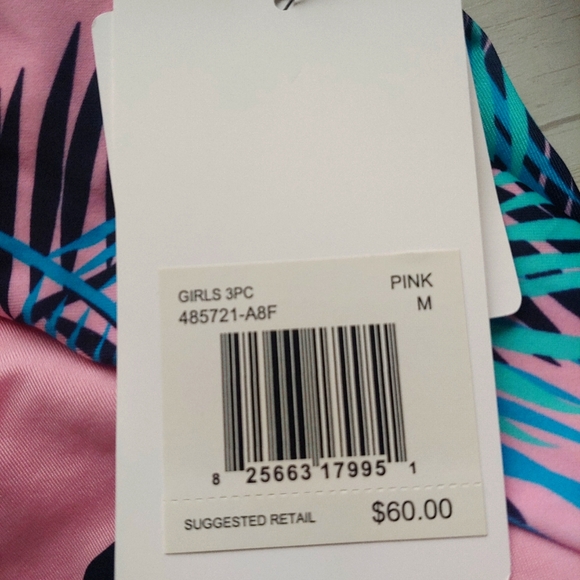 HURLEY NEW girls Pink Palms Rashguard Bikini Set - Picture 12 of 12